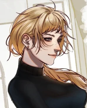 Dreemy AI character Karin Sauer, illustrated adult portrait